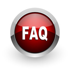 faq red circle web glossy icon