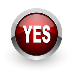 yes red circle web glossy icon