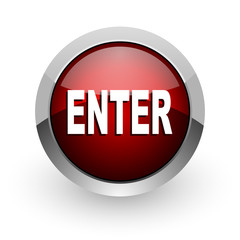 enter red circle web glossy icon