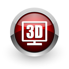 3d display red circle web glossy icon