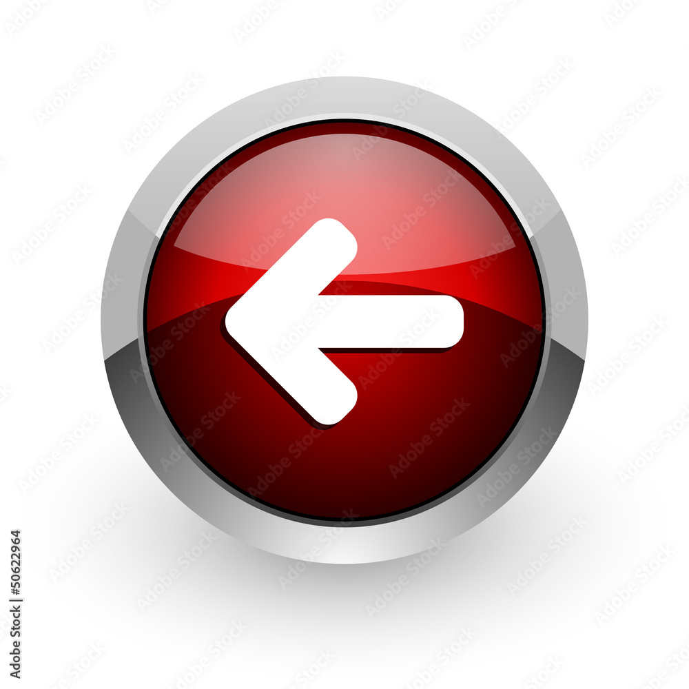 Aufkleber arrow left red circle web glossy icon