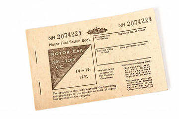 British motor fuel ration book