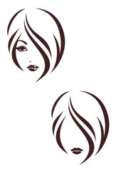 Hair stile icon, the girl's face
