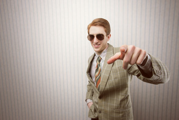 Funny retro businessman