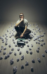 author and his typewriter