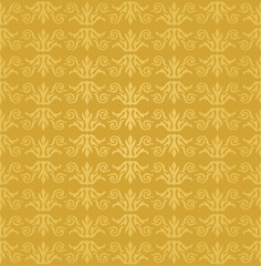 Seamless golden floral wallpaper pattern