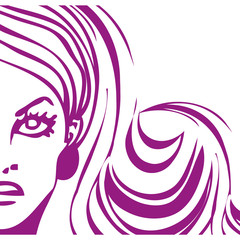 Beauty Girl with long curl hair