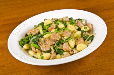 Gnocchi with Rapini and Hot Italian Sausages