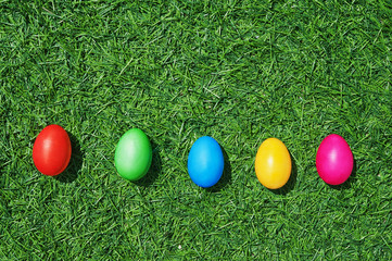 Fototapeta na wymiar multicolored easter eggs