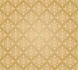 Seamless golden floral wallpaper diamond pattern