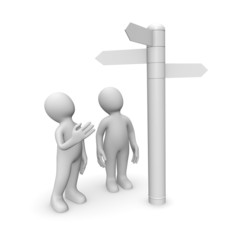 3d people сhoose direction