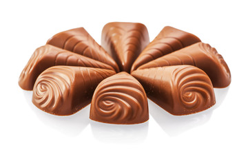 Chocolates isolated on white background