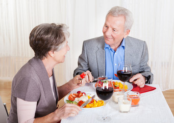 Senior Couple Enjoying Dinner Together