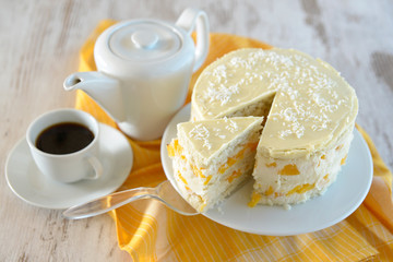 Pfirsisch-Kokos-Torte