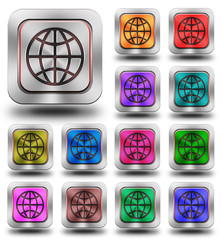 World aluminum glossy icons, crazy colors