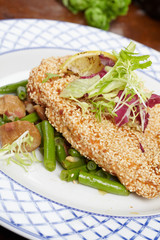 Schnitzel with salad