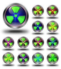 Radioactive glossy icons, crazy colors