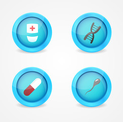 Vector set of medical icons on white background