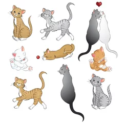 Abwaschbare Fototapete Katzen Katzen Vektor Set