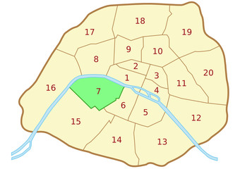 Plan du 7ème arrondissement de Paris