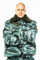 police special squad officer in full ammunition