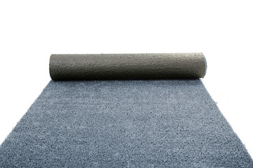 Artificial rolled grey grass isolated on white