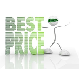 Obraz premium Isolated best price icon with futuristic characters on a white b