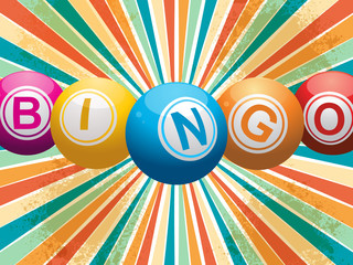 bingo balls on retro starburst