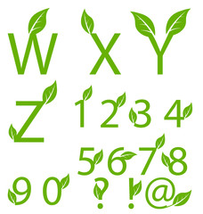 Eco-related decorative alphabet