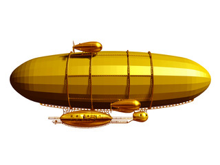 golden, magical Zeppelin airship © diez-artwork