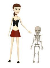 character with skeleton of 2 years old child