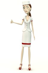 cartoon nurse - thumb up