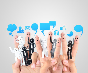 smile fingers for  symbol of social network