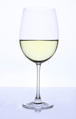 White wine glass isolated on white