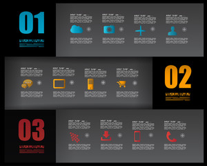 Infographic design template with paper tags.