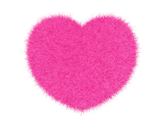 3d pink furry heart