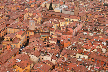 City of Bologna birds view. Rooftops. Italy. Europe. © ysbrandcosijn