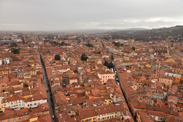 Obraz premium City of Bologna birds view. Rooftops. Italy. Europe.