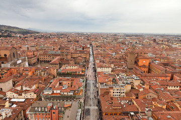 City of Bologna birds view. Rooftops. Italy. Europe. © ysbrandcosijn