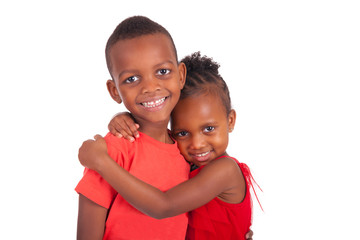 african american brother and sister together - Powered by Adobe