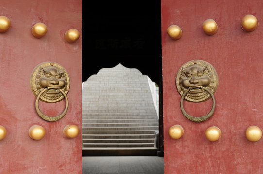 Ancient architecture doornail and door knocker