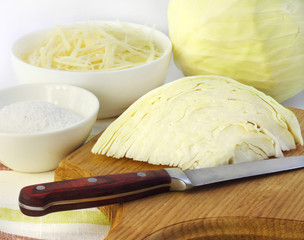 Ingredients for making sauerkraut