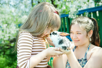 girl with rabbit