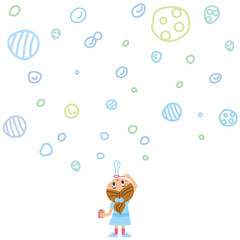 シャボン玉と子供