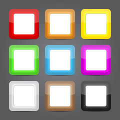 App icons glass set. Glossy button icons.