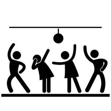 Piktogramm Disko Party Silhouette Vektor Icon Button