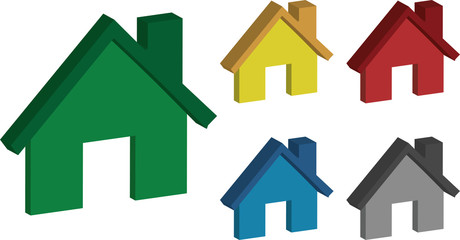 Colorful 3D Home Page Icons