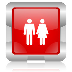 couple red square web glossy icon