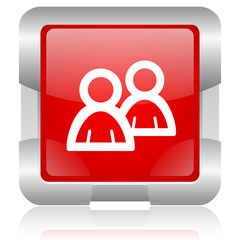 forum red square web glossy icon