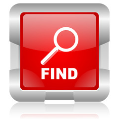 find red square web glossy icon